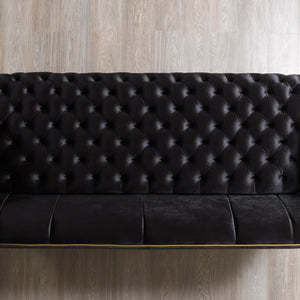 Daphne Black Velvet Sofa 95