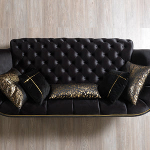 Daphne Black Velvet Sofa 95