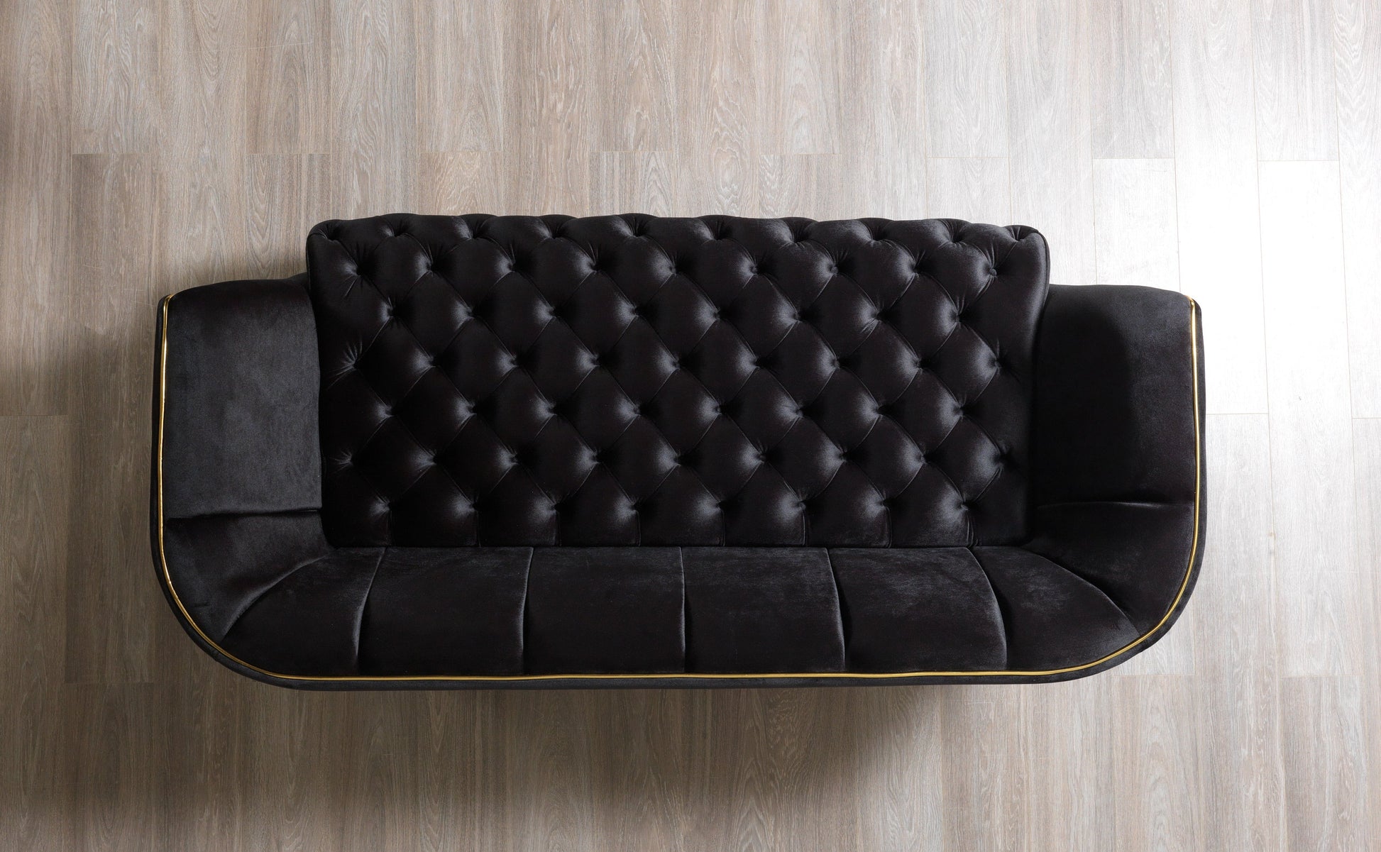 Daphne Black Velvet Sofa 95" & Loveseat 79"