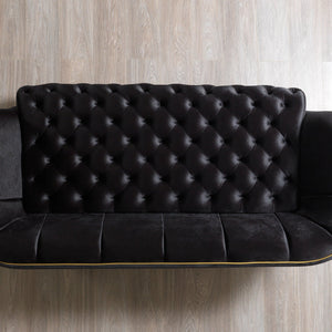 Daphne Black Velvet Sofa 95