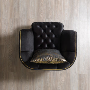 Daphne Black Velvet Sofa 95