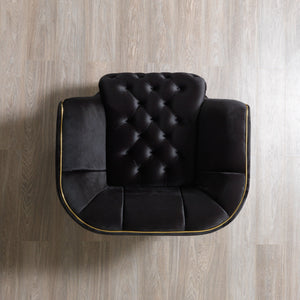 Daphne Black Velvet Chair