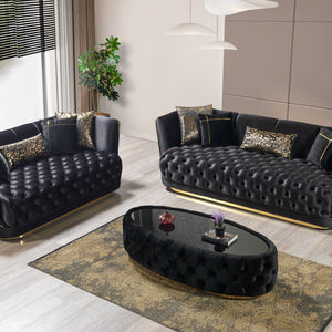 Daphne Black Velvet Sofa 95