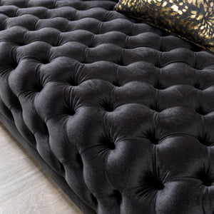 Daphne Black Velvet Sofa 95