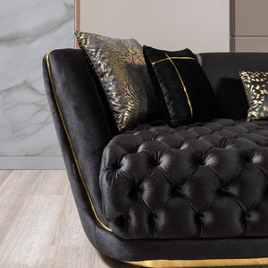 Daphne Black Velvet Sofa 95