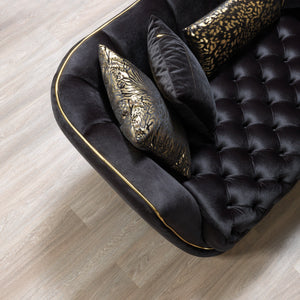 Daphne Black Velvet Sofa 95