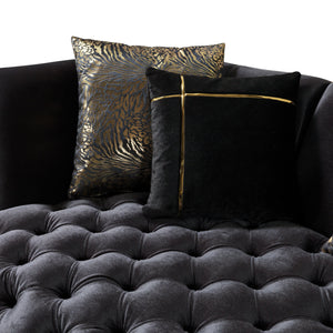 Daphne Black Velvet Sofa 95