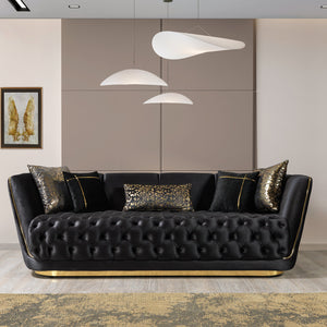 Daphne Black Velvet Sofa 95