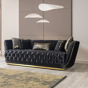 Daphne Black Velvet Sofa 95