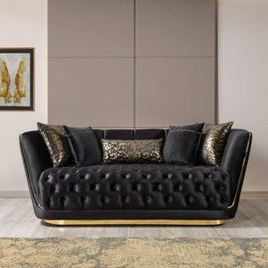 Daphne Black Velvet Sofa 95