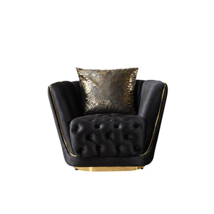 Daphne Black Velvet Chair