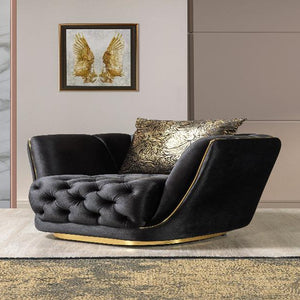 Daphne Black Velvet Chair