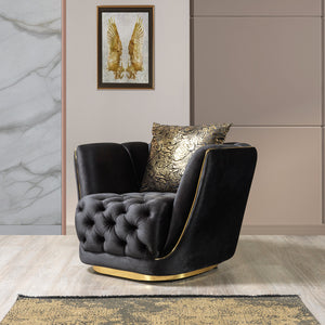 Daphne Black Velvet Sofa 95