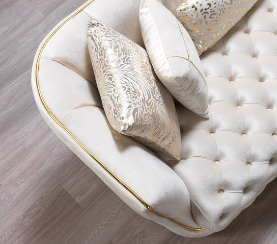 Daphne Ivory Velvet Sofa & Loveseat