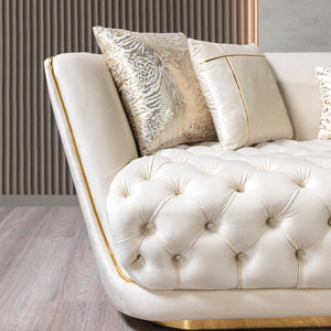 Daphne Ivory Velvet Sofa & Loveseat