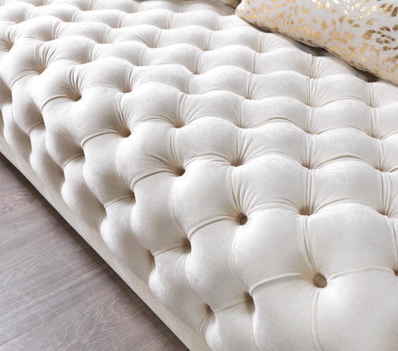 Daphne Ivory Velvet Sofa & Loveseat