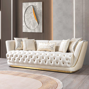 Daphne Ivory Velvet Sofa & Loveseat