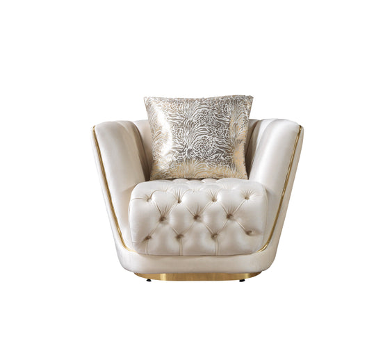 Daphne Ivory Velvet Sofa & Loveseat