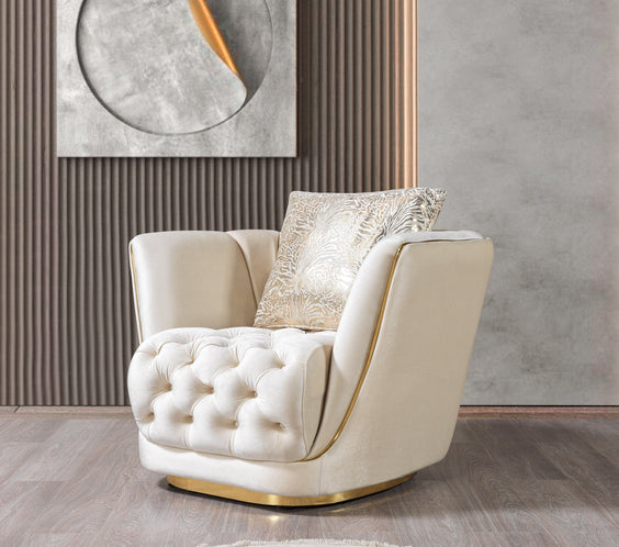 Daphne Ivory Velvet Sofa & Loveseat