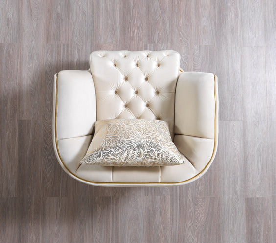 Daphne Ivory Velvet Sofa & Loveseat