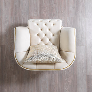 Daphne Ivory Velvet Sofa & Loveseat