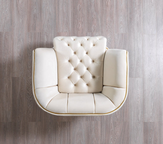 Daphne Ivory Velvet Sofa & Loveseat