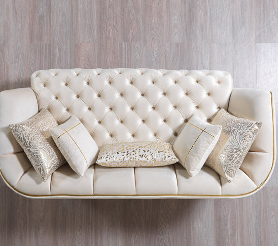 Daphne Ivory Velvet Sofa & Loveseat