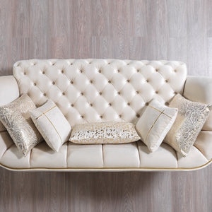 Daphne Ivory Velvet Sofa & Loveseat