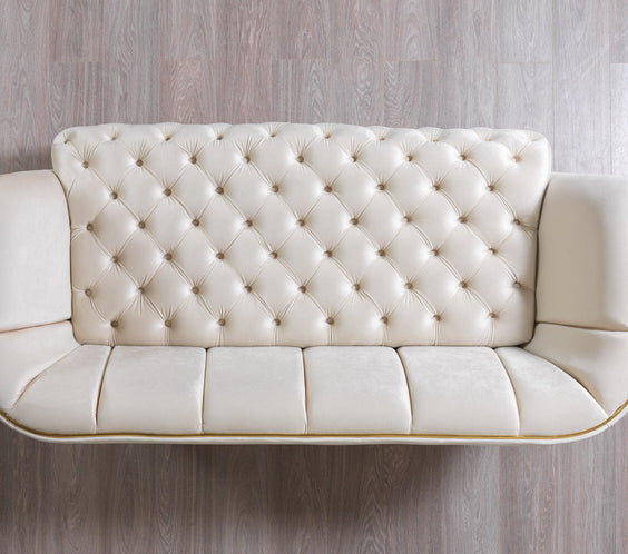 Daphne Ivory Velvet Sofa & Loveseat