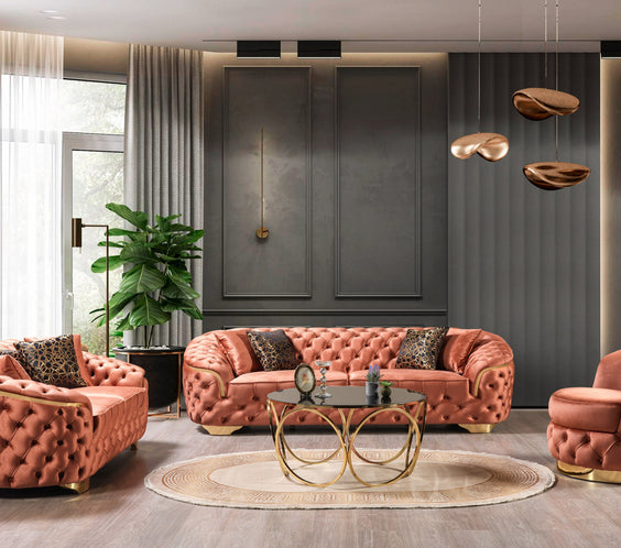 Lupino Orange Velvet Chair