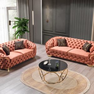 Lupino Orange Velvet Sofa 95