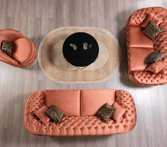 Lupino Orange Velvet Chair