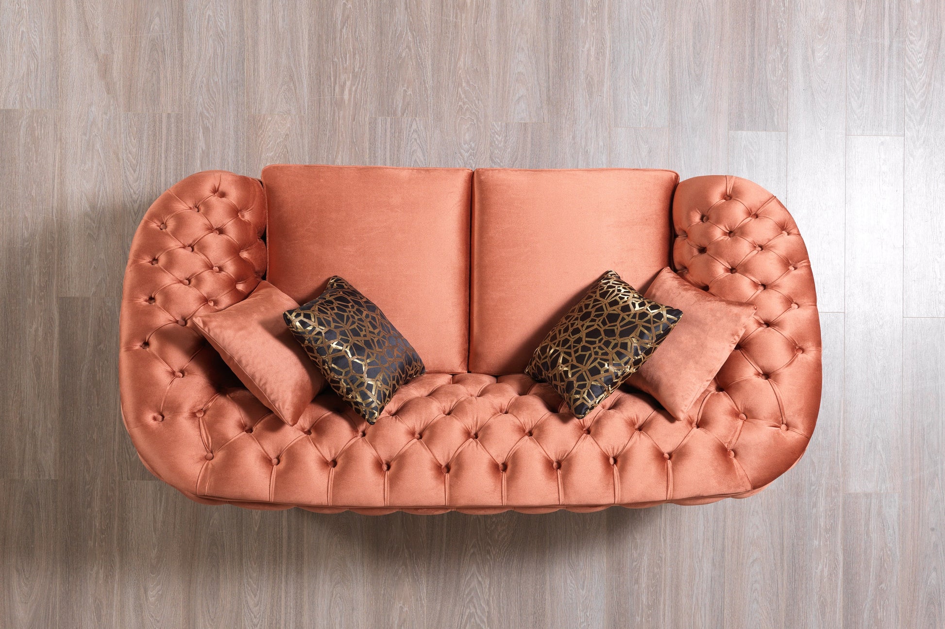 Lupino Orange Velvet Sofa 95" & Loveseat 82"