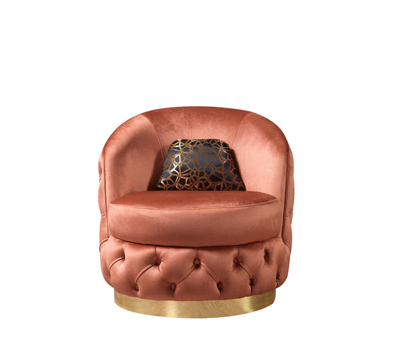 Lupino Orange Velvet Chair