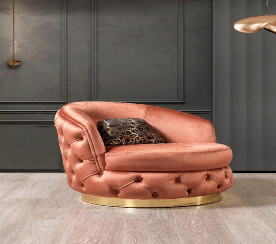 Lupino Orange Velvet Chair