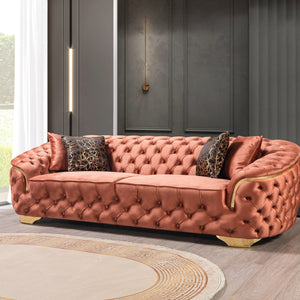 Lupino Orange Velvet Sofa 95