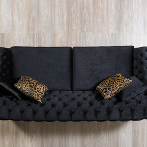 Lupino Black Velvet Sofa 95