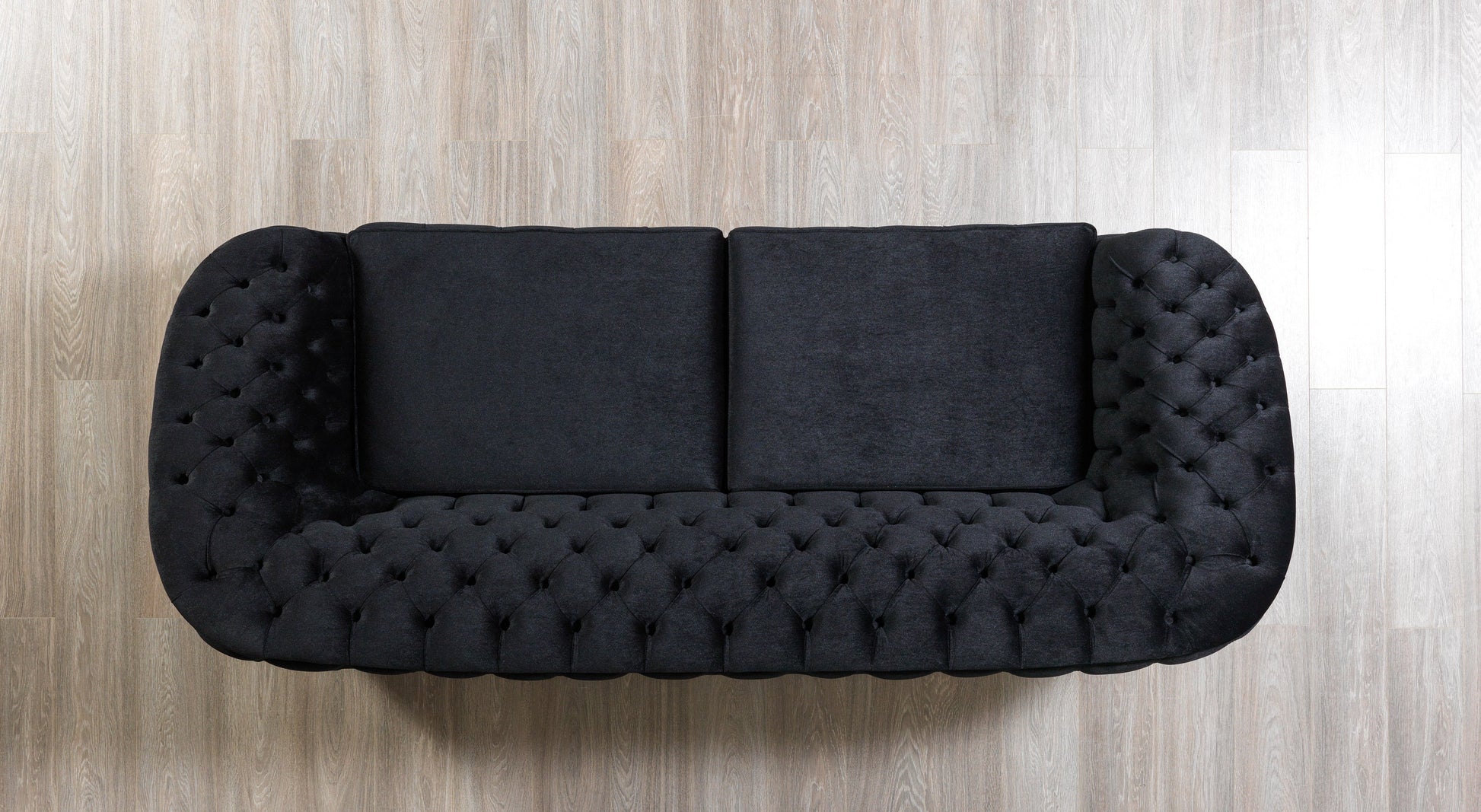 Lupino Black Velvet Sofa 95" & Loveseat 82"