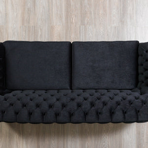 Lupino Black Velvet Sofa 95