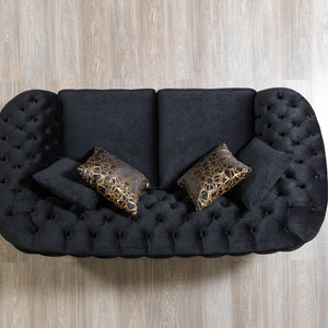 Lupino Black Velvet Sofa 95