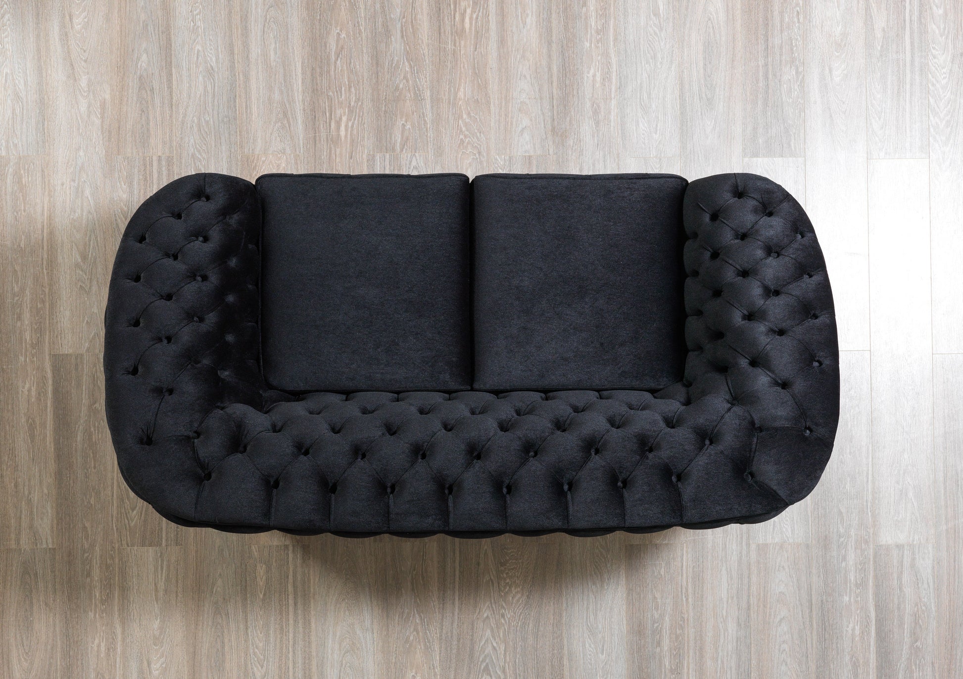 Lupino Black Velvet Sofa 95" & Loveseat 82"