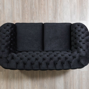 Lupino Black Velvet Sofa 95