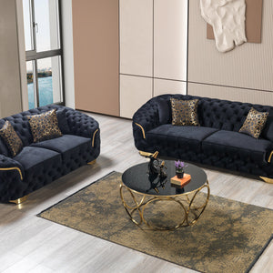 Lupino Black Velvet Sofa 95