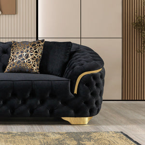 Lupino Black Velvet Sofa 95