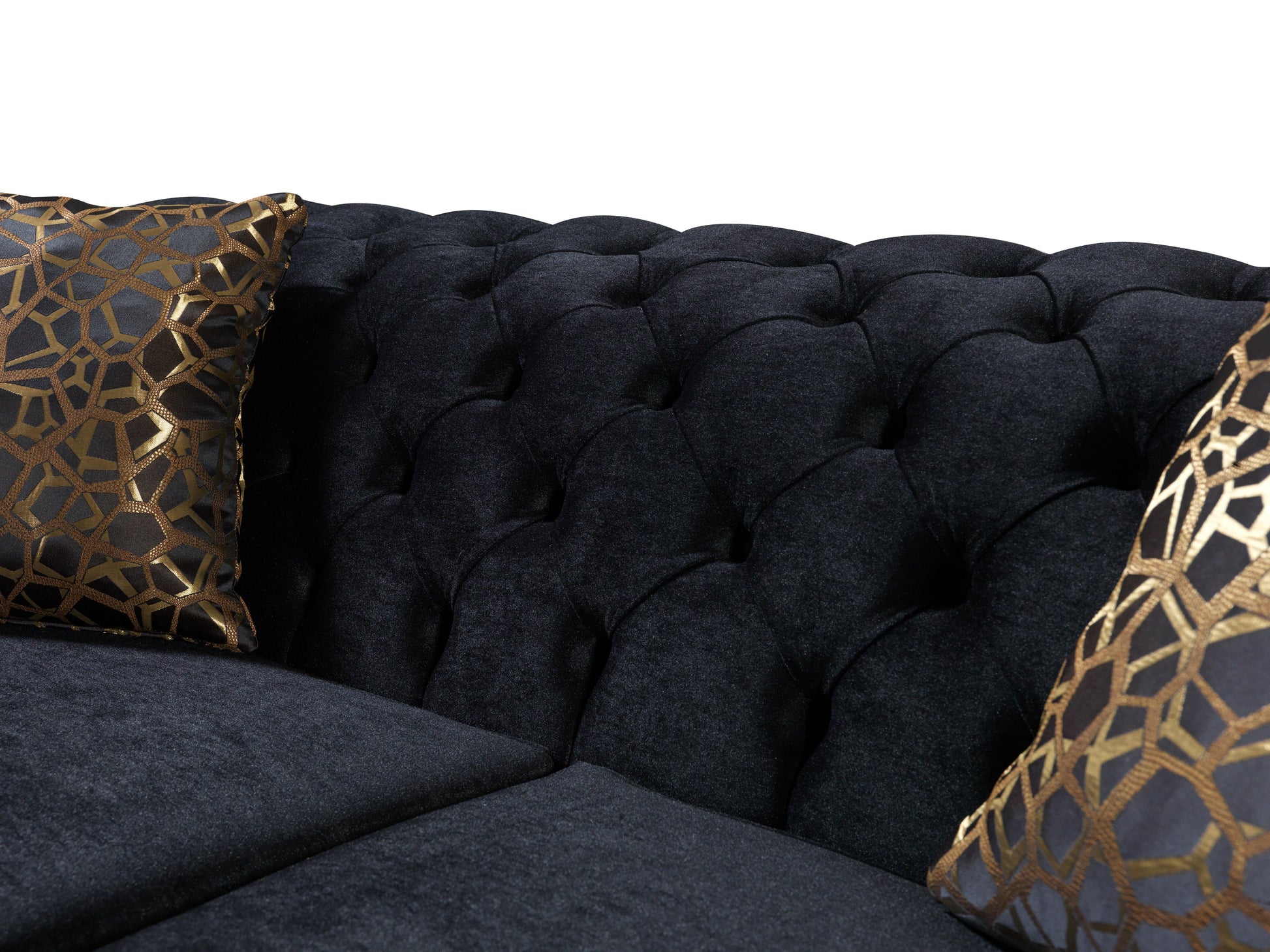 Lupino Black Velvet Sofa 95" & Loveseat 82"