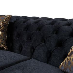 Lupino Black Velvet Sofa 95