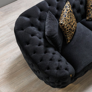 Lupino Black Velvet Sofa 95