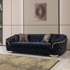 Lupino Black Velvet Sofa 95