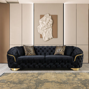 Lupino Black Velvet Sofa 95