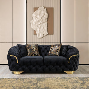 Lupino Black Velvet Sofa 95